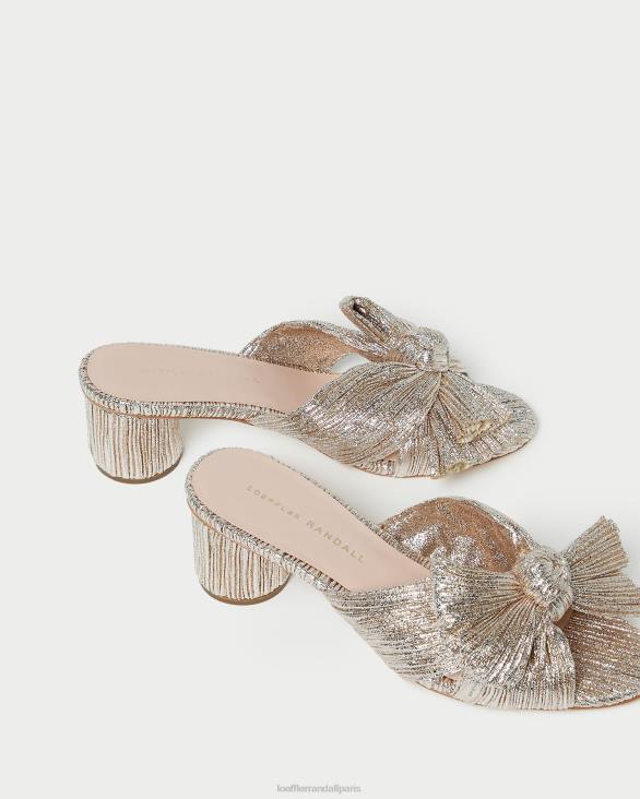 femmes Loeffler Randall Champagne talon à nœud plissé emilia chaussures 8HL849