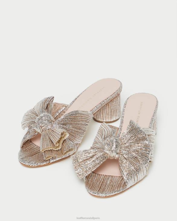 femmes Loeffler Randall Champagne talon à nœud plissé emilia chaussures 8HL849