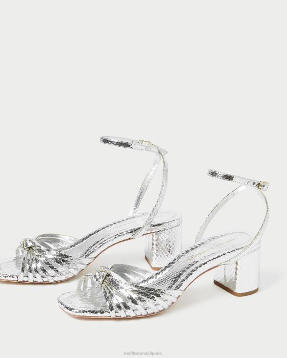 femmes Loeffler Randall argent nœud olivia mi-talon chaussures 8HL874