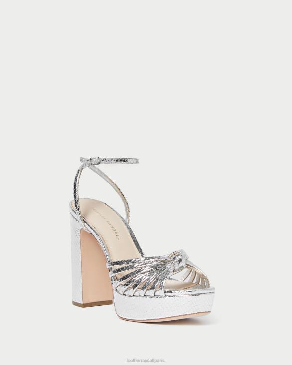 femmes Loeffler Randall argent sandale à plateforme à nœud rivka chaussures 8HL875