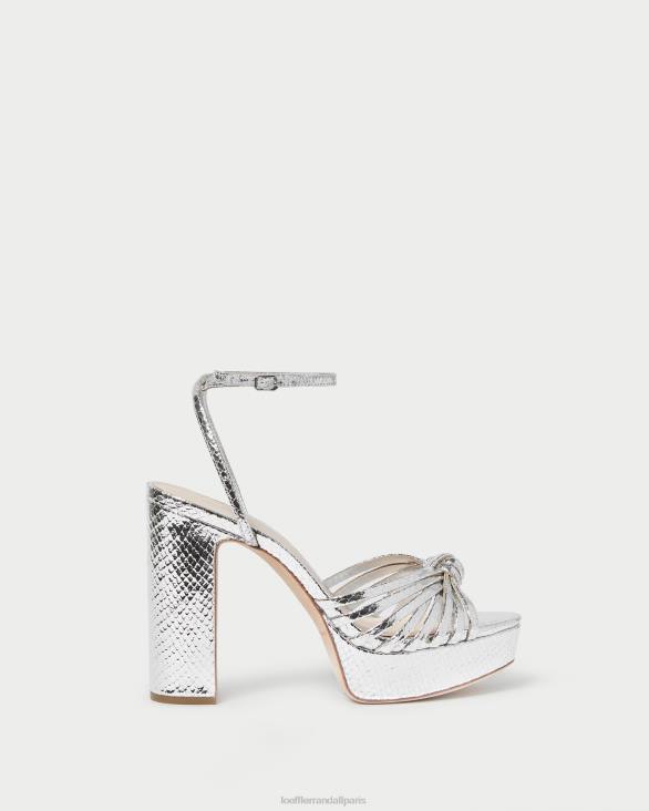 femmes Loeffler Randall argent sandale à plateforme à nœud rivka chaussures 8HL875