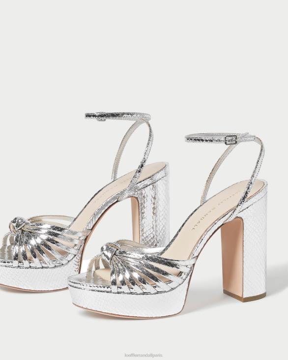 femmes Loeffler Randall argent sandale à plateforme à nœud rivka chaussures 8HL875