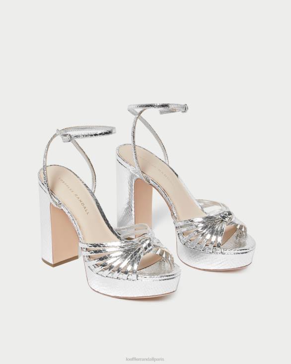 femmes Loeffler Randall argent sandale à plateforme à nœud rivka chaussures 8HL875