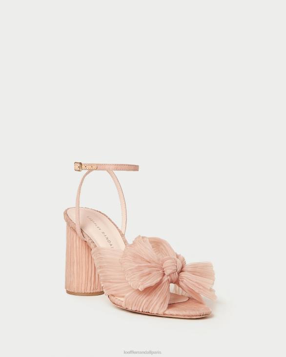femmes Loeffler Randall beauté talon à nœud plissé camélia chaussures 8HL811