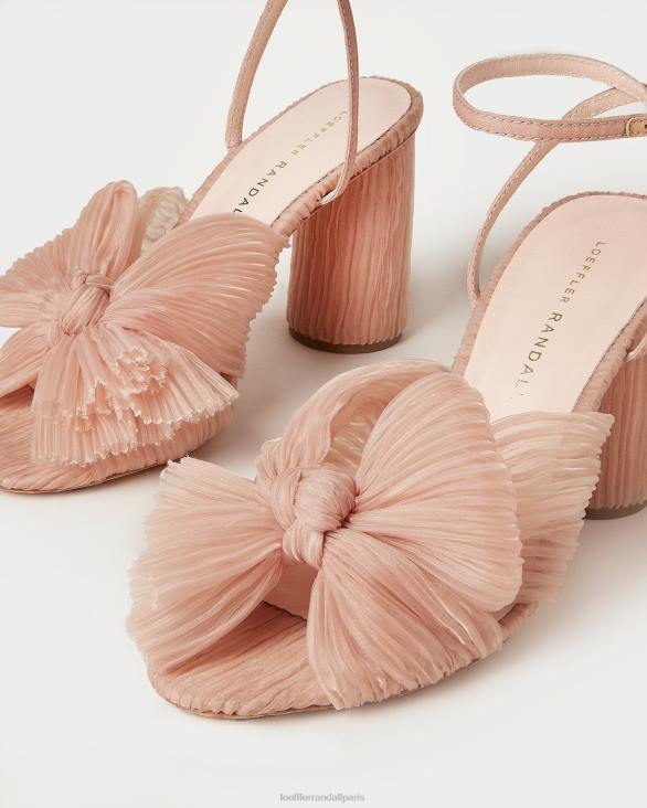 femmes Loeffler Randall beauté talon à nœud plissé camélia chaussures 8HL811