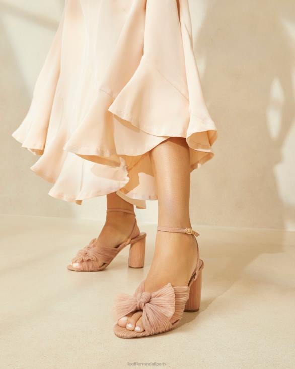 femmes Loeffler Randall beauté talon à nœud plissé camélia chaussures 8HL811