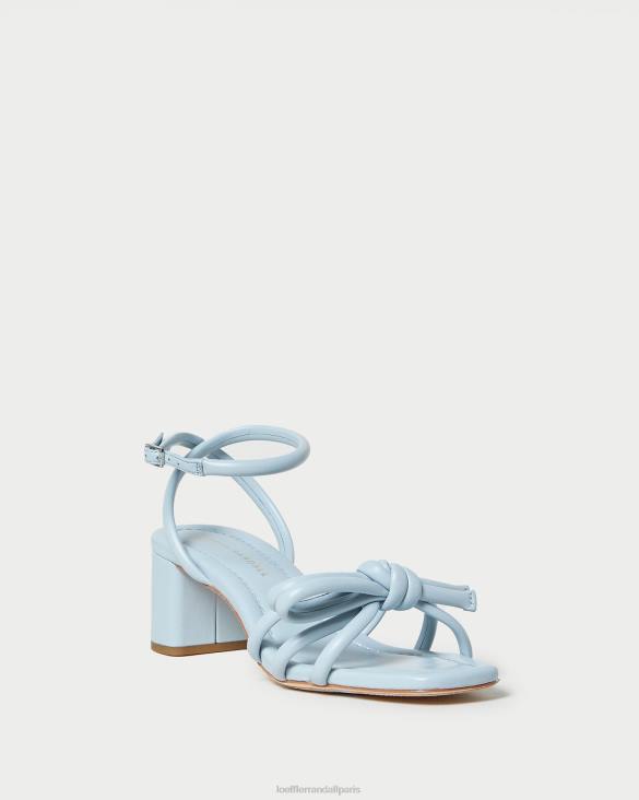 femmes Loeffler Randall bleu sandale mikel à nœud et talon chaussures 8HL840