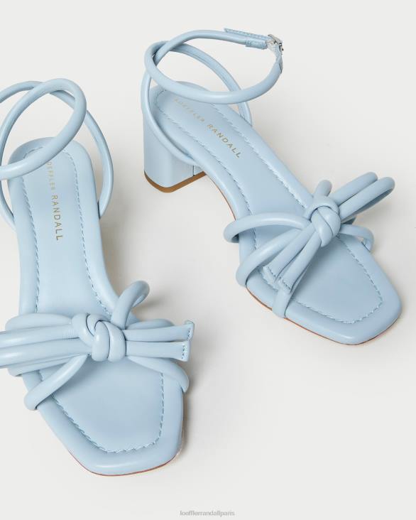 femmes Loeffler Randall bleu sandale mikel à nœud et talon chaussures 8HL840