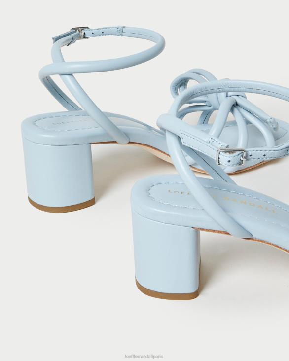 femmes Loeffler Randall bleu sandale mikel à nœud et talon chaussures 8HL840