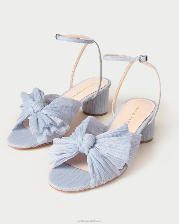 femmes Loeffler Randall bleu talon à nœud plissé dahlia chaussures 8HL84