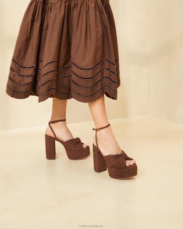 femmes Loeffler Randall cacao plateforme de nœuds roz chaussures 8HL892