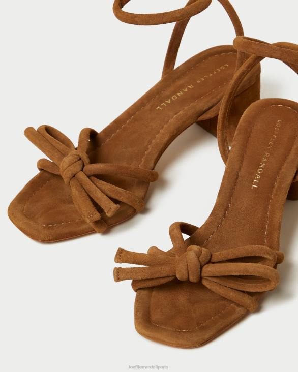 femmes Loeffler Randall cacao sandale mikel à nœud et talon chaussures 8HL862