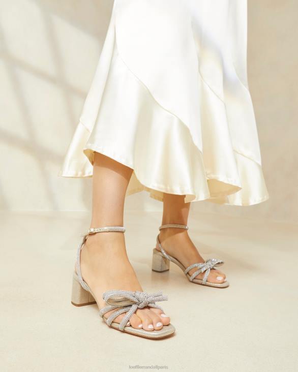 femmes Loeffler Randall cappuccino sandale mikel à nœud et talon chaussures 8HL815