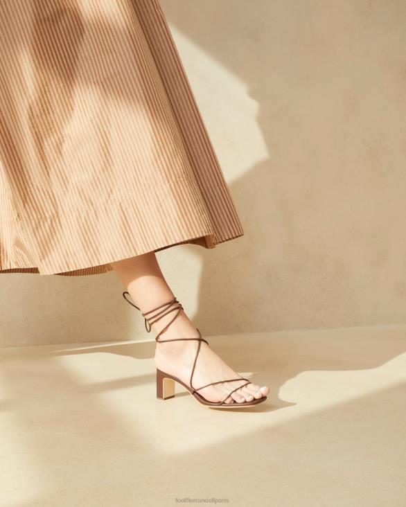 femmes Loeffler Randall chocolat talon enroulé à la cheville cosette chaussures 8HL886