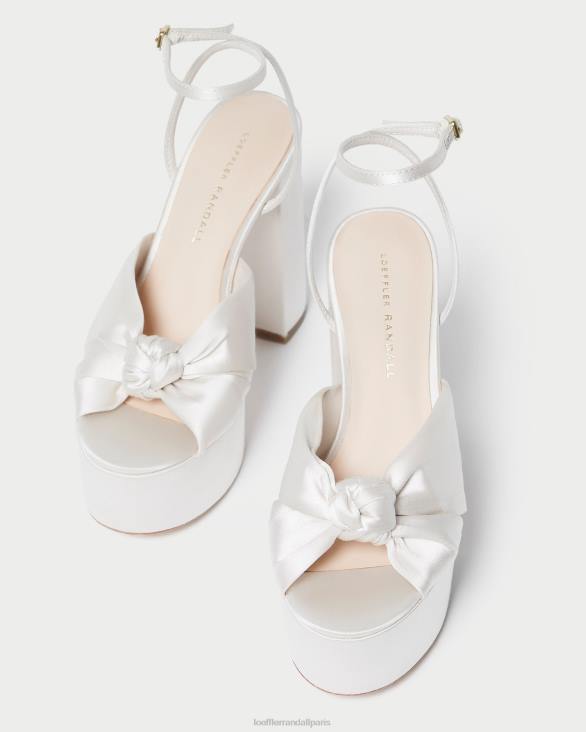 femmes Loeffler Randall crème plateforme de nœuds roz chaussures 8HL847