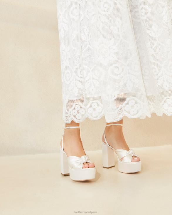 femmes Loeffler Randall crème plateforme de nœuds roz chaussures 8HL847