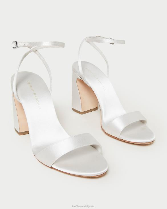 femmes Loeffler Randall crème sandale à talon courbé malia chaussures 8HL845