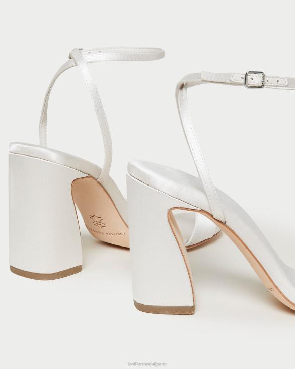 femmes Loeffler Randall crème sandale à talon courbé malia chaussures 8HL845