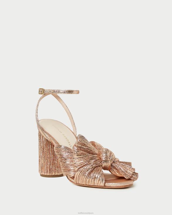 femmes Loeffler Randall dune talon à nœud plissé camélia chaussures 8HL872