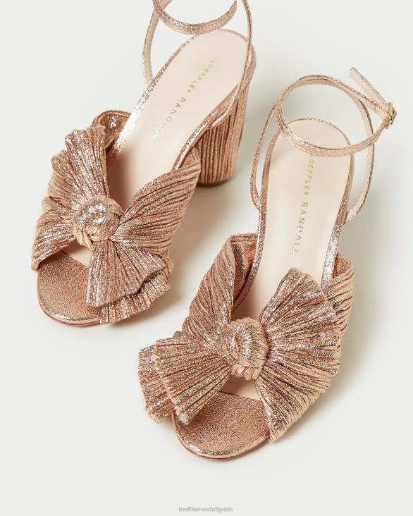 femmes Loeffler Randall dune talon à nœud plissé camélia chaussures 8HL872