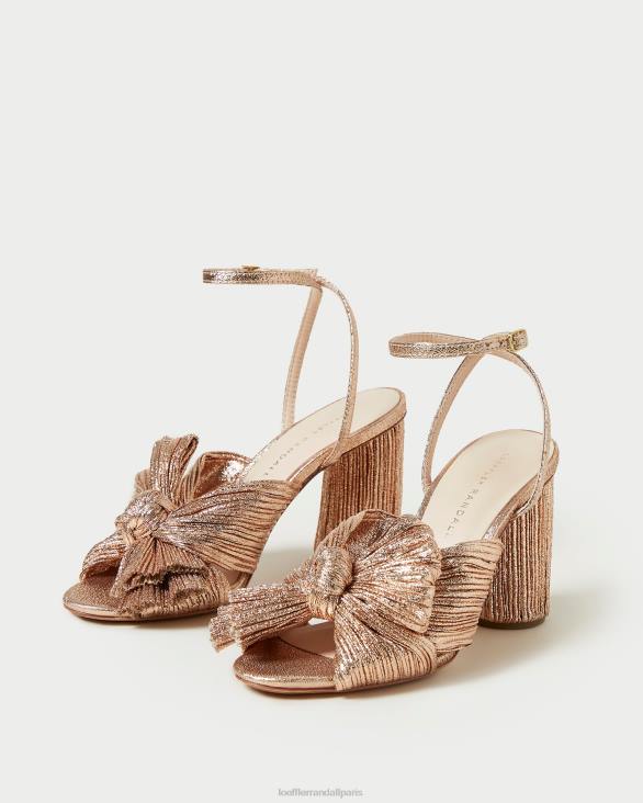femmes Loeffler Randall dune talon à nœud plissé camélia chaussures 8HL872
