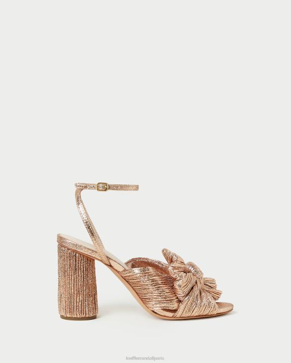 femmes Loeffler Randall dune talon à nœud plissé camélia chaussures 8HL872