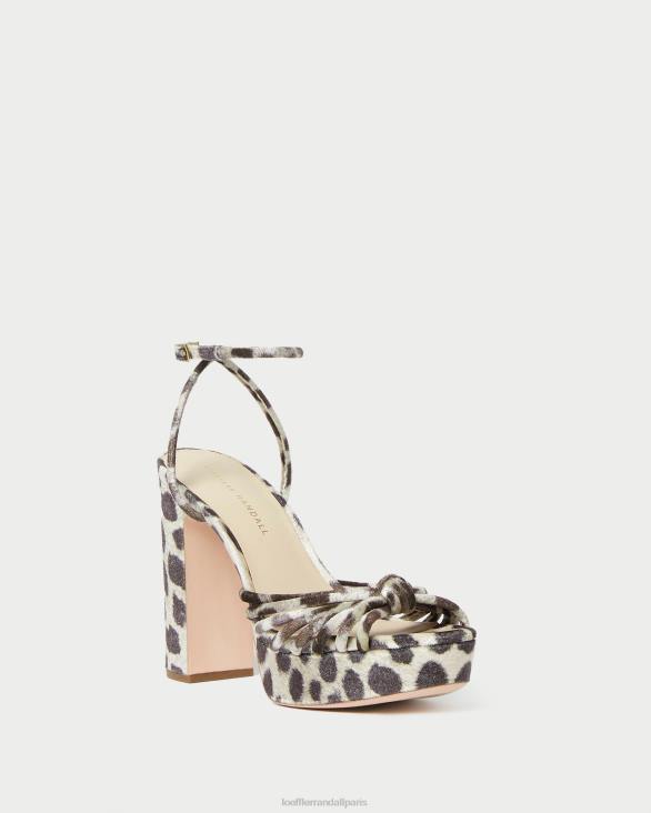 femmes Loeffler Randall léopard sandale à plateforme à nœud rivka chaussures 8HL898