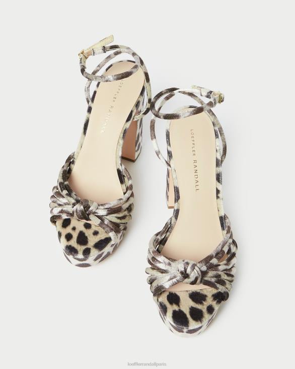 femmes Loeffler Randall léopard sandale à plateforme à nœud rivka chaussures 8HL898