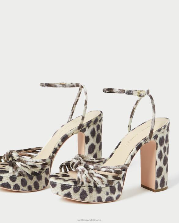 femmes Loeffler Randall léopard sandale à plateforme à nœud rivka chaussures 8HL898