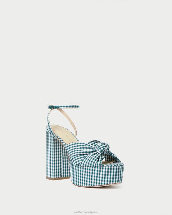 femmes Loeffler Randall mini vichy vert plateforme de nœuds roz chaussures 8HL890