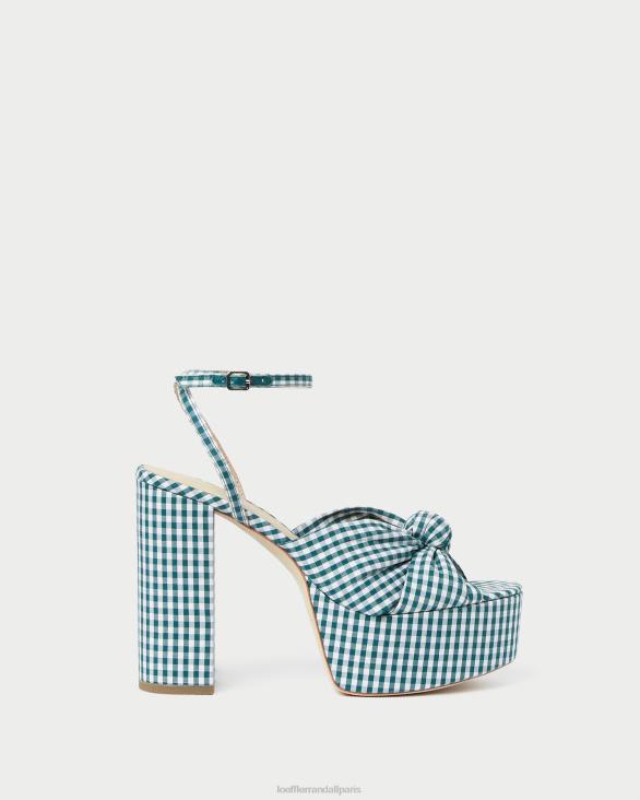 femmes Loeffler Randall mini vichy vert plateforme de nœuds roz chaussures 8HL890