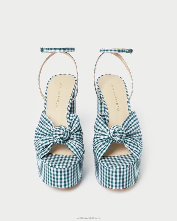 femmes Loeffler Randall mini vichy vert plateforme de nœuds roz chaussures 8HL890