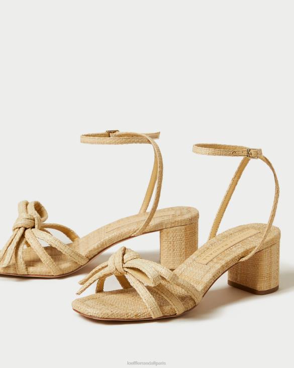 femmes Loeffler Randall naturel sandale mikel à nœud et talon chaussures 8HL829