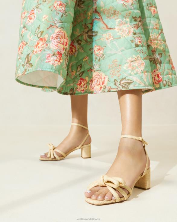 femmes Loeffler Randall naturel sandale mikel à nœud et talon chaussures 8HL829