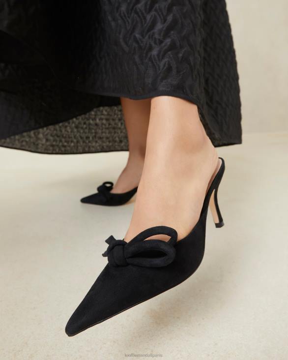 femmes Loeffler Randall noir mule chaton à nœud amyra chaussures 8HL857