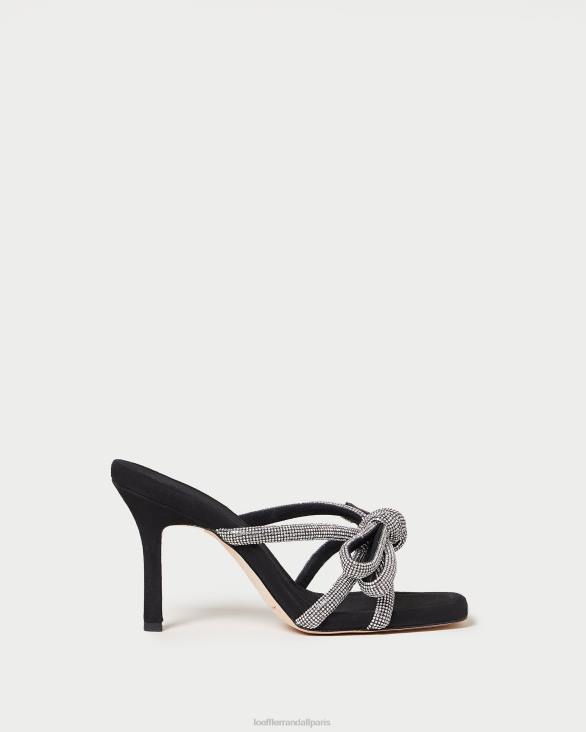 femmes Loeffler Randall noir talon à nœud en daim margi chaussures 8HL871