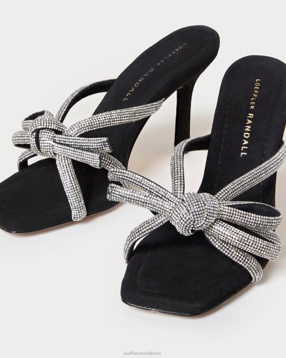 femmes Loeffler Randall noir talon à nœud en daim margi chaussures 8HL871