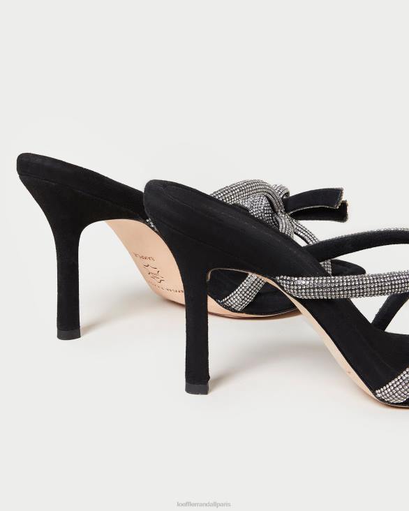 femmes Loeffler Randall noir talon à nœud en daim margi chaussures 8HL871