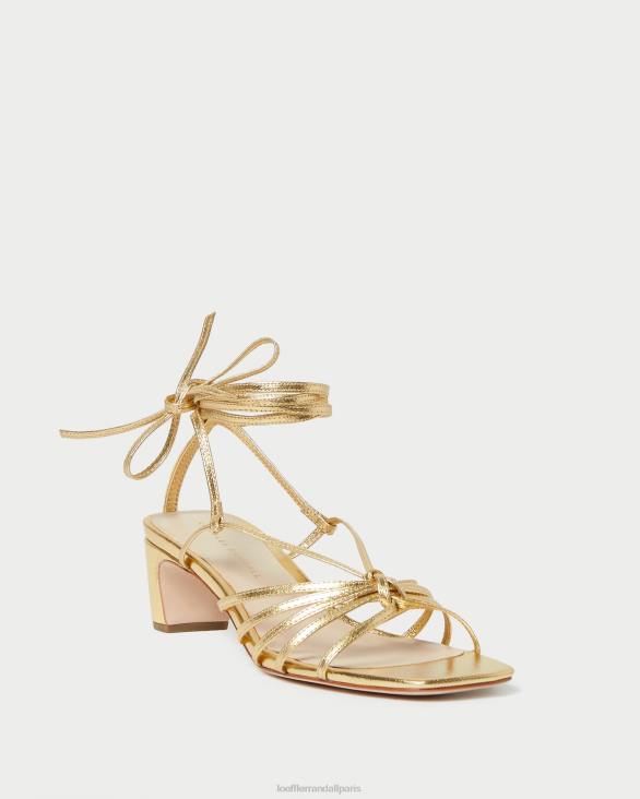 femmes Loeffler Randall or lola noeud à lacets mi-talon chaussures 8HL885