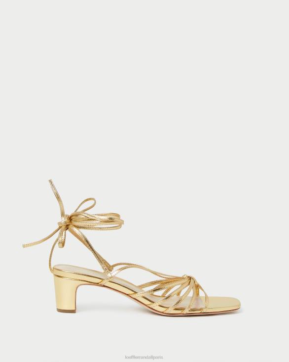 femmes Loeffler Randall or lola noeud à lacets mi-talon chaussures 8HL885