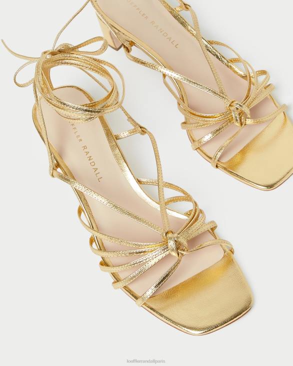 femmes Loeffler Randall or lola noeud à lacets mi-talon chaussures 8HL885