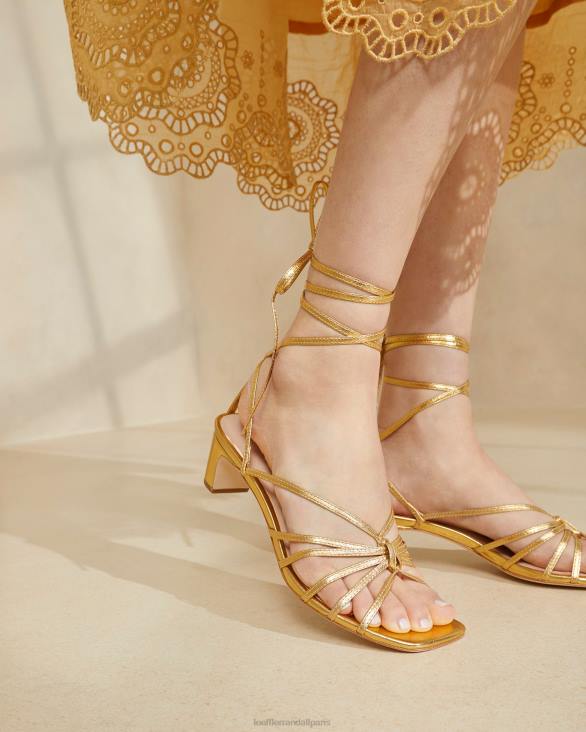 femmes Loeffler Randall or lola noeud à lacets mi-talon chaussures 8HL885