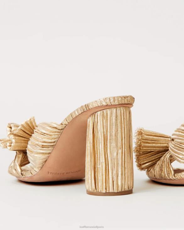 femmes Loeffler Randall or talon à nœud plissé chaussures 8HL88