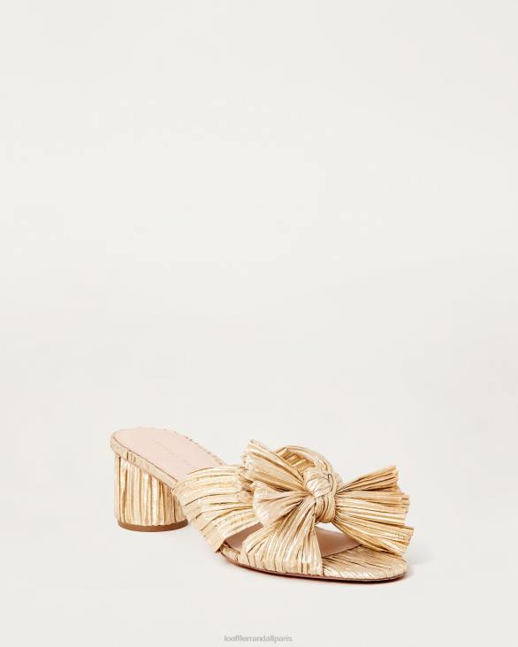 femmes Loeffler Randall or talon à nœud plissé emilia chaussures 8HL813