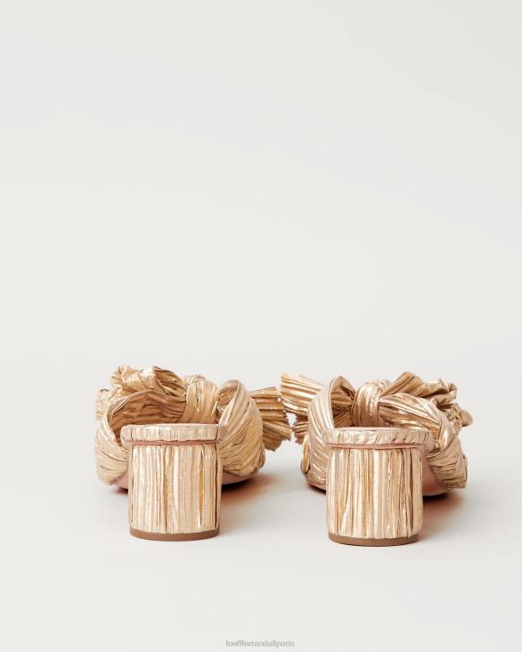 femmes Loeffler Randall or talon à nœud plissé emilia chaussures 8HL813