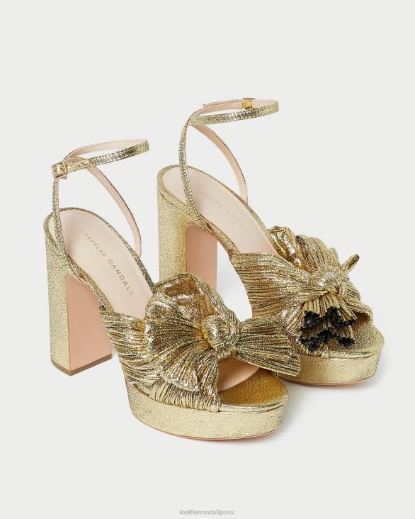 femmes Loeffler Randall oro talon à plateforme natalia chaussures 8HL889