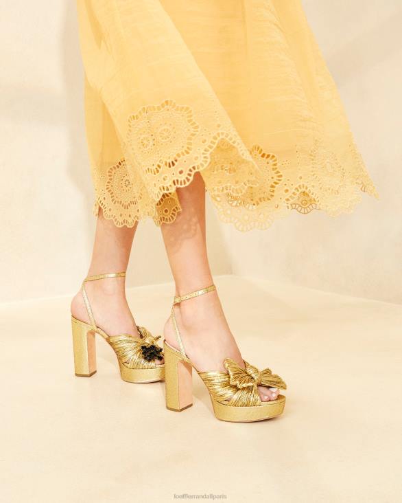 femmes Loeffler Randall oro talon à plateforme natalia chaussures 8HL889