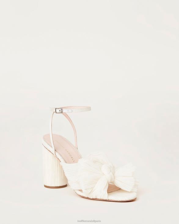 femmes Loeffler Randall perle végétalienne talon à nœud plissé camélia chaussures 8HL81
