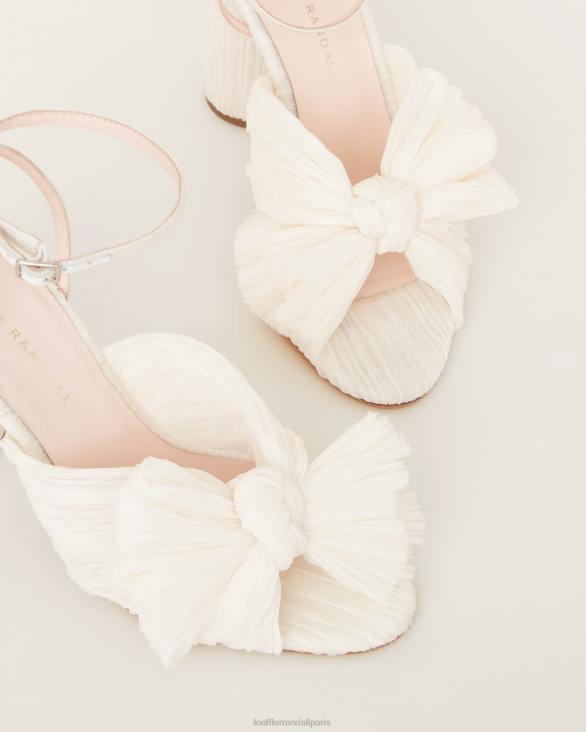 femmes Loeffler Randall perle végétalienne talon à nœud plissé camélia chaussures 8HL81