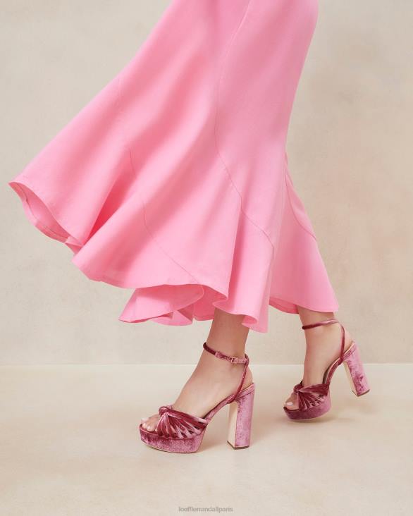 femmes Loeffler Randall thé rose sandale à plateforme à nœud rivka chaussures 8HL848